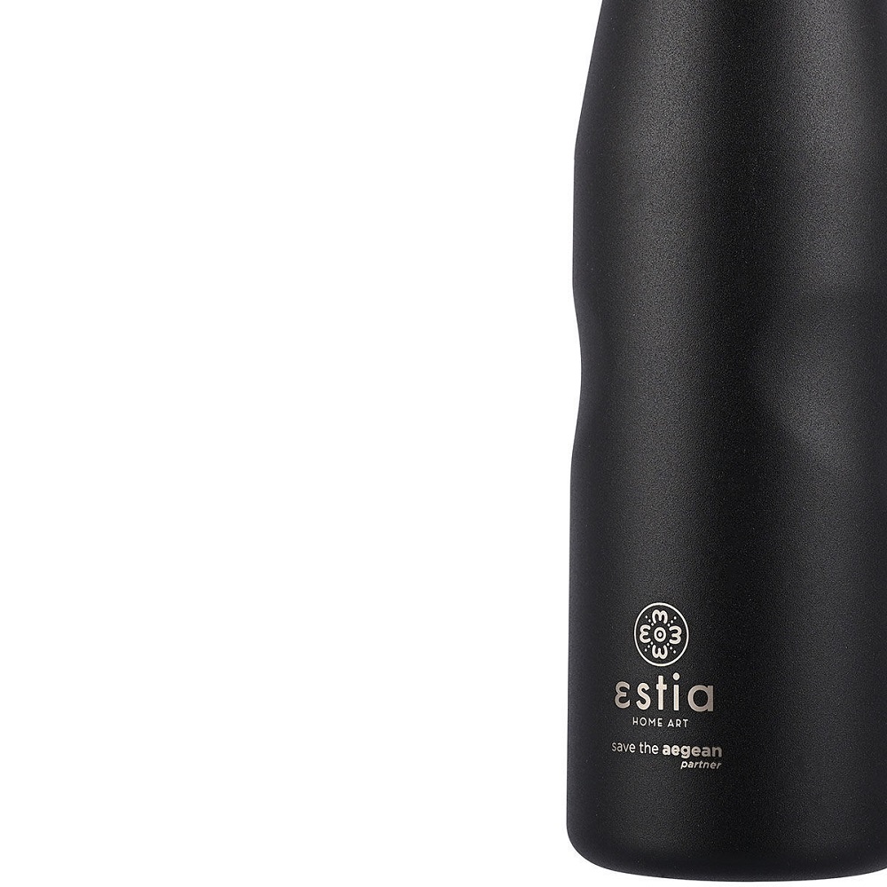 Μπουκάλι Ισοθερμικό Midnight Black Διπλού Τοιχώματος 750ml Ανοξείδωτο 18/8 Save the Aegean εstia Home Art 01-9816 - 3