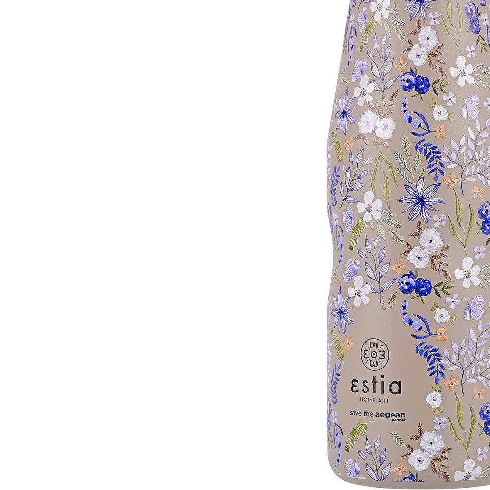Μπουκάλι Ισοθερμικό Symphony Taupe Διπλού Τοιχώματος 500ml Ανοξείδωτο 18/8 Save the Aegean εstia Home Art 01-16678 - 3