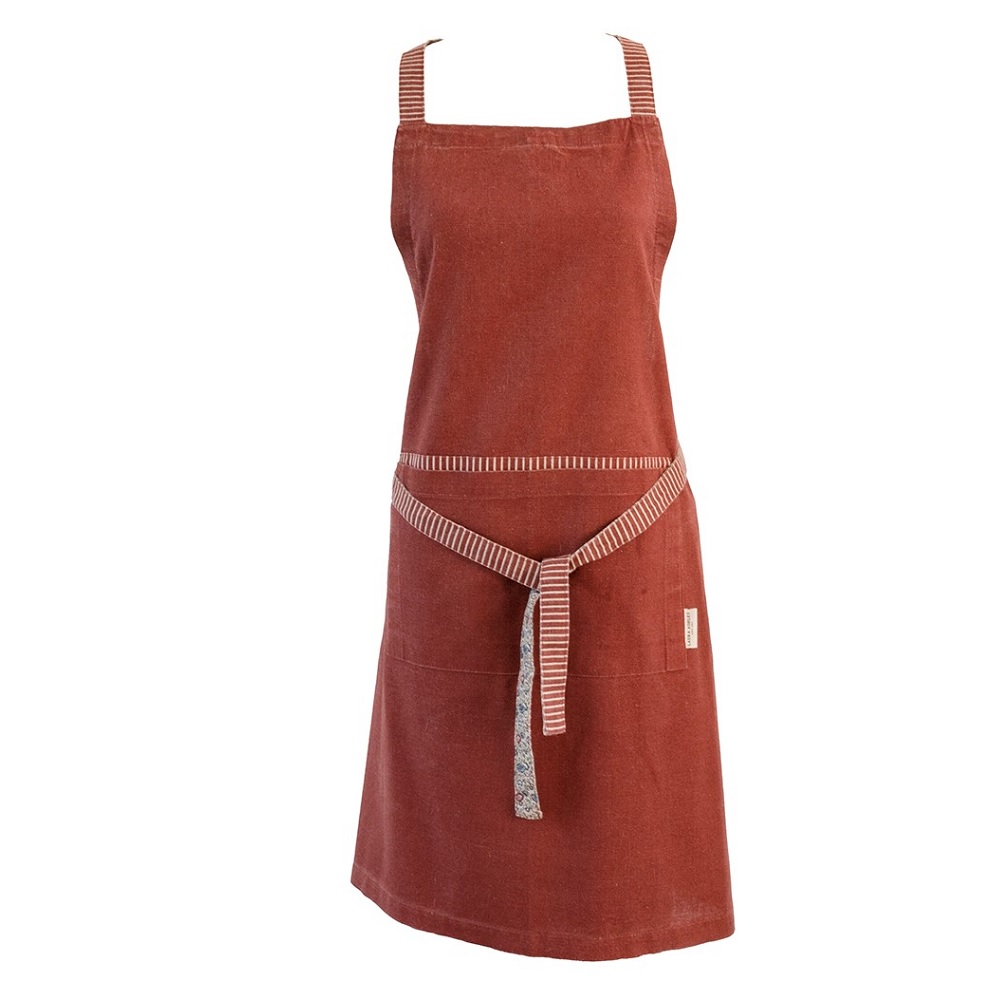 Ποδιά Κουζίνας 85x78cm Βαμβακερή Μπορντό Daniela Oxblood Red Kitchen Linen Laura Ashley LA183167 - 