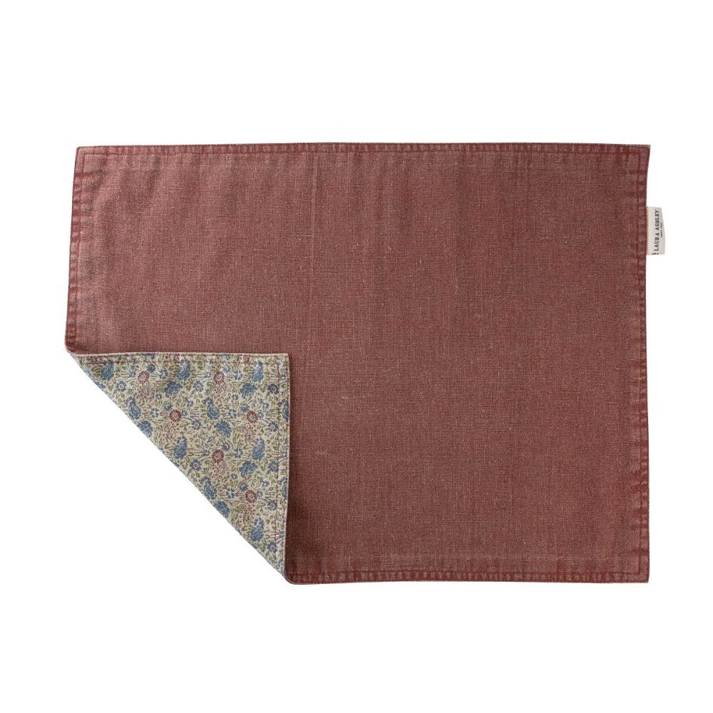 Σουπλά Διπλής Όψης 48x35cm Daniela Oxblood Red Kitchen Linen Laura Ashley LA183168 - 