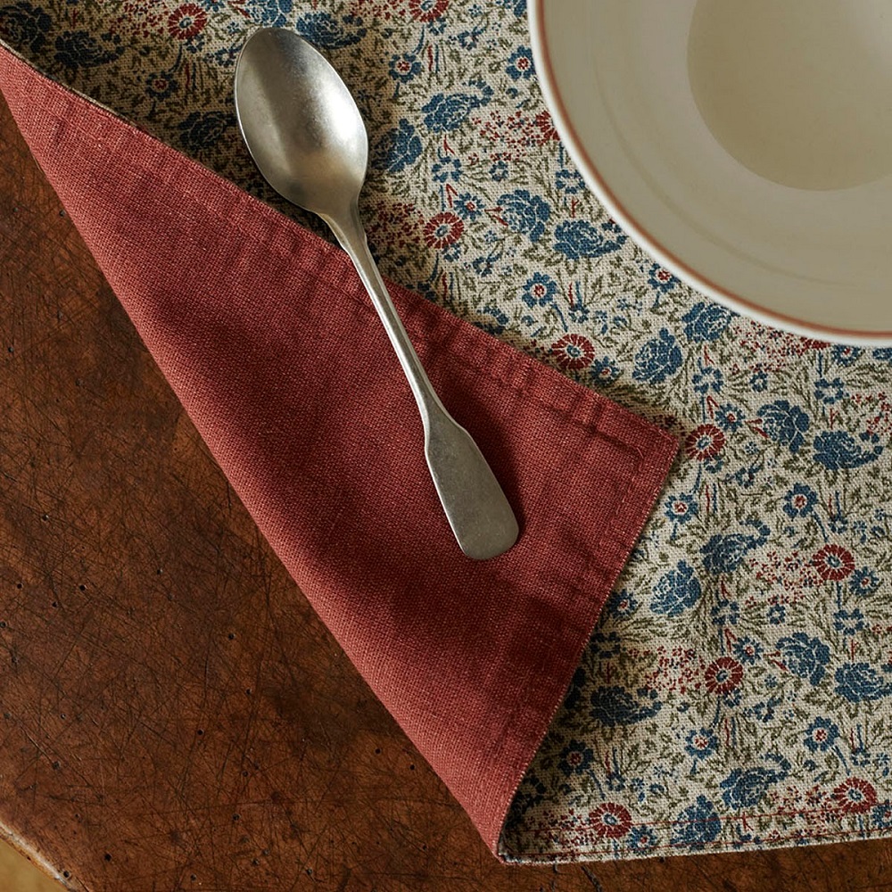 Σουπλά Διπλής Όψης 48x35cm Daniela Oxblood Red Kitchen Linen Laura Ashley LA183168 - 3