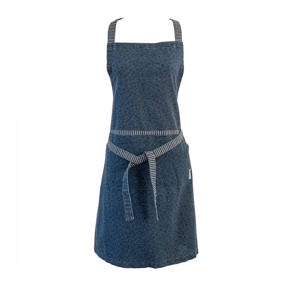 Ποδιά Κουζίνας 85x78cm Βαμβακερή Wild Clematis Blue Kitchen Linen Laura Ashley LA183155 - 