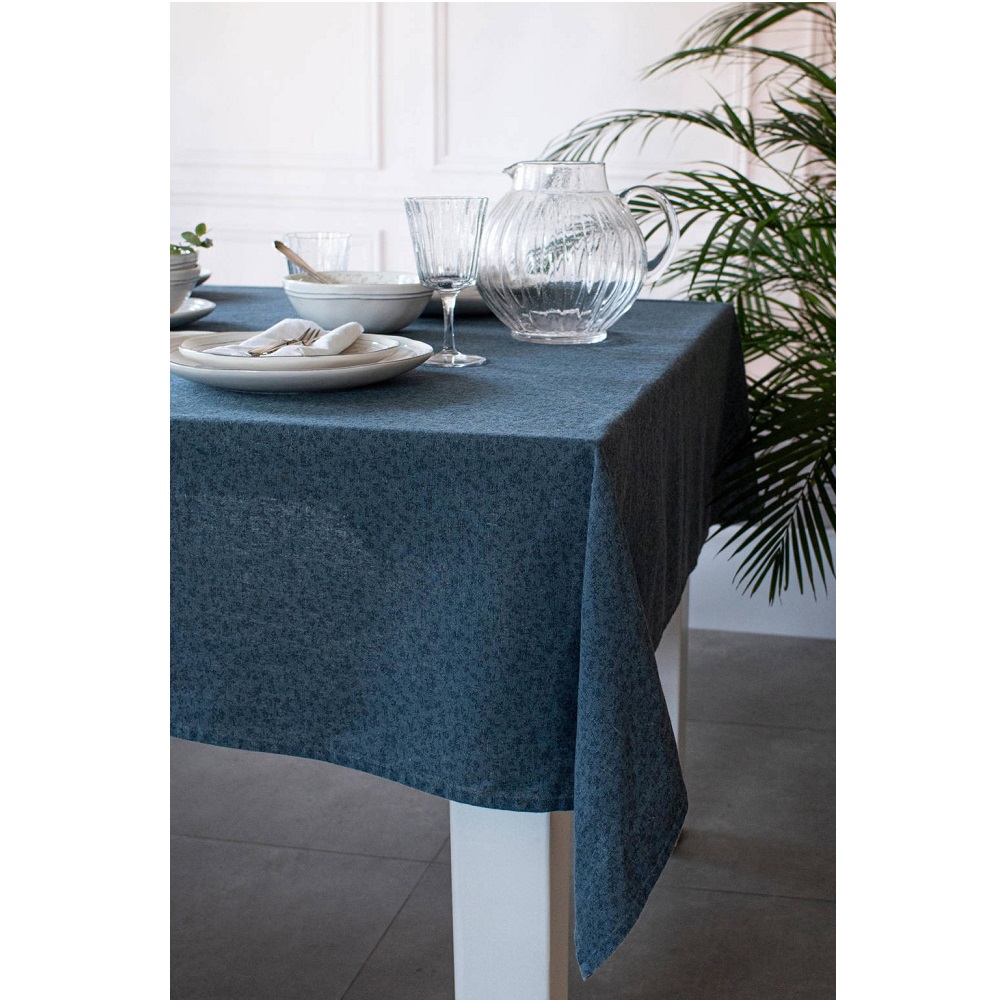 Τραπεζομάντηλο 240x140cm Wild Clematis Solid Blue Kitchen Linen Laura Ashley LA183165 - 5