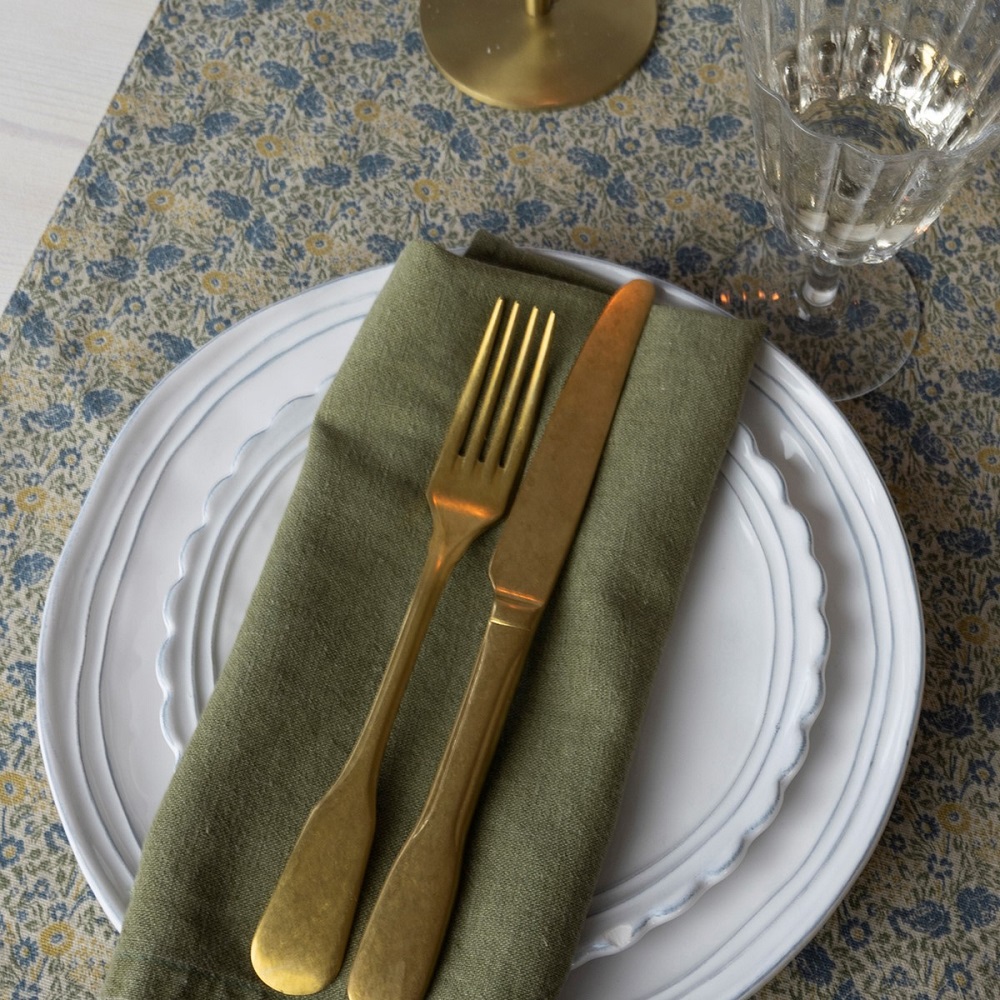 Πετσέτα Φαγητού 45x45cm Wild Clematis Sage Solid Green Kitchen Linen Laura Ashley LA183150 - 3