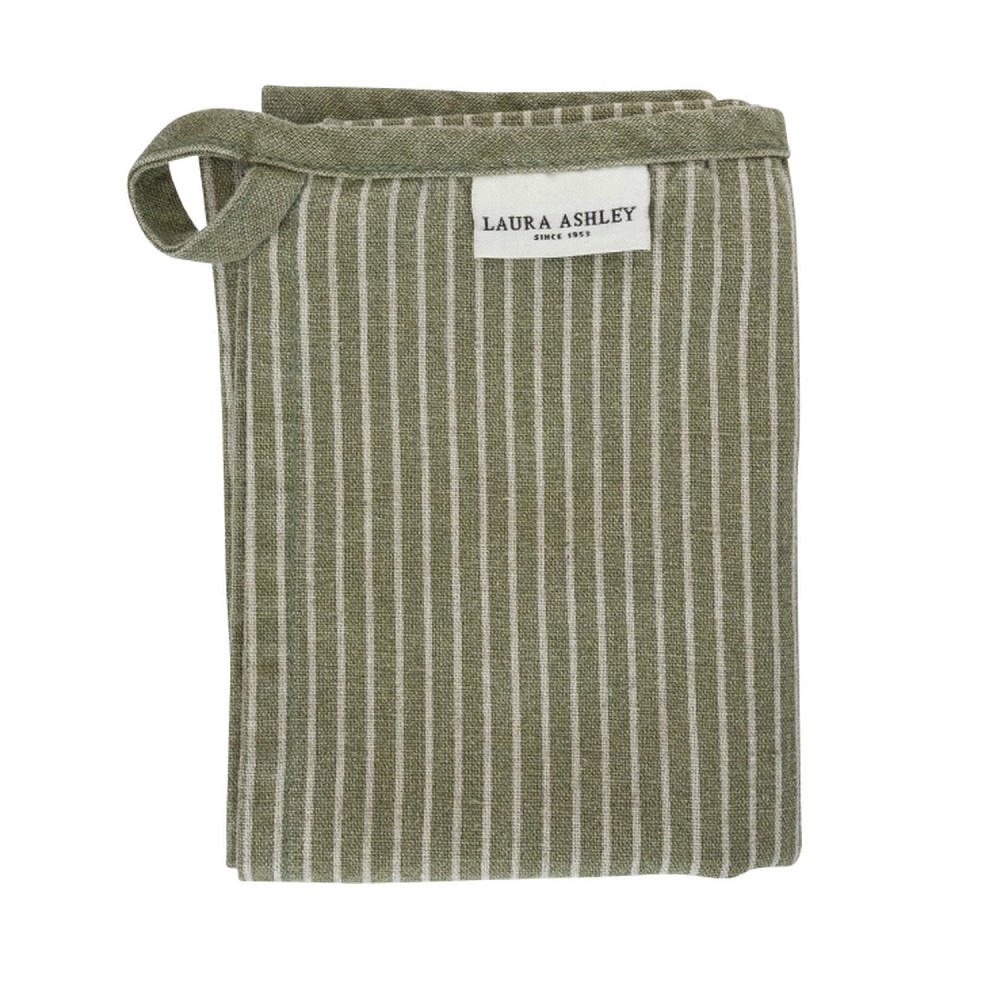 Πετσέτα Τσαγιού 70x50cm Classic Stripe Green Kitchen Linen Laura Ashley LA183152 - 