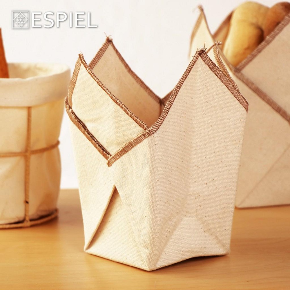 Θήκη Βαμβακερή "Φάκελος" Τετράγωνη Μπέζ 10x10xH21cm Espiel AMN106 - 2
