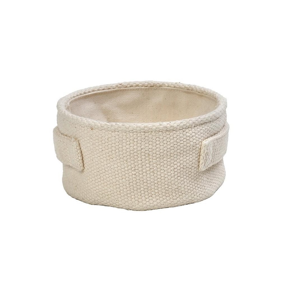 Ψωμιέρα Βαμβακερή Στρογγυλή Μπέζ Φ15xH8cm Wooven Espiel AMN123 - 