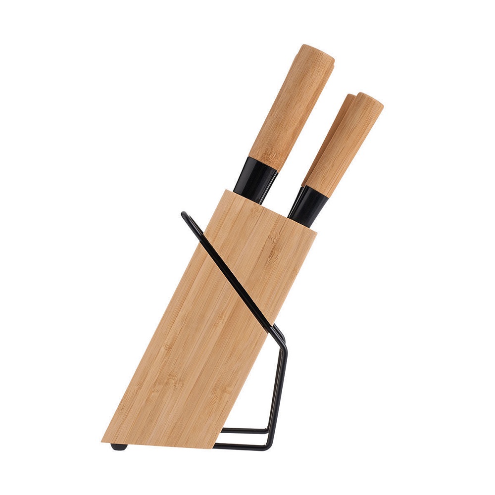 Μπλοκ 5 Μαχαιριών Ανοξείδωτα Bamboo Essentials εstia Home Art 01-12854 - 