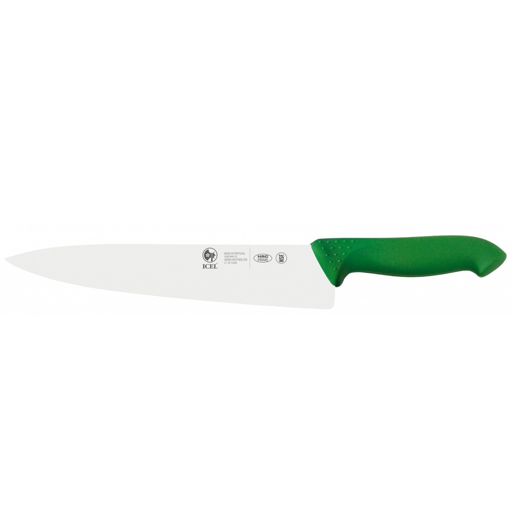 Επαγγελματικό Μαχαίρι Chef με Στενή Λεπίδα 25cm & Πράσινη Λαβή – Υψηλή Απόδοση και Στυλ Horeca Prime Icel 285.HR27.25 - 