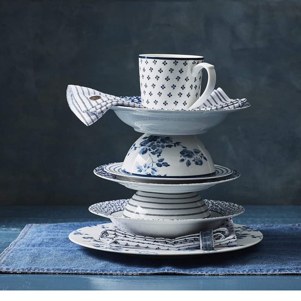 Κούπα Πορσελάνης XL 540ml Λευκή – Μπλε Sweet Allysum Blueprint Laura Ashley LA183197 - 4