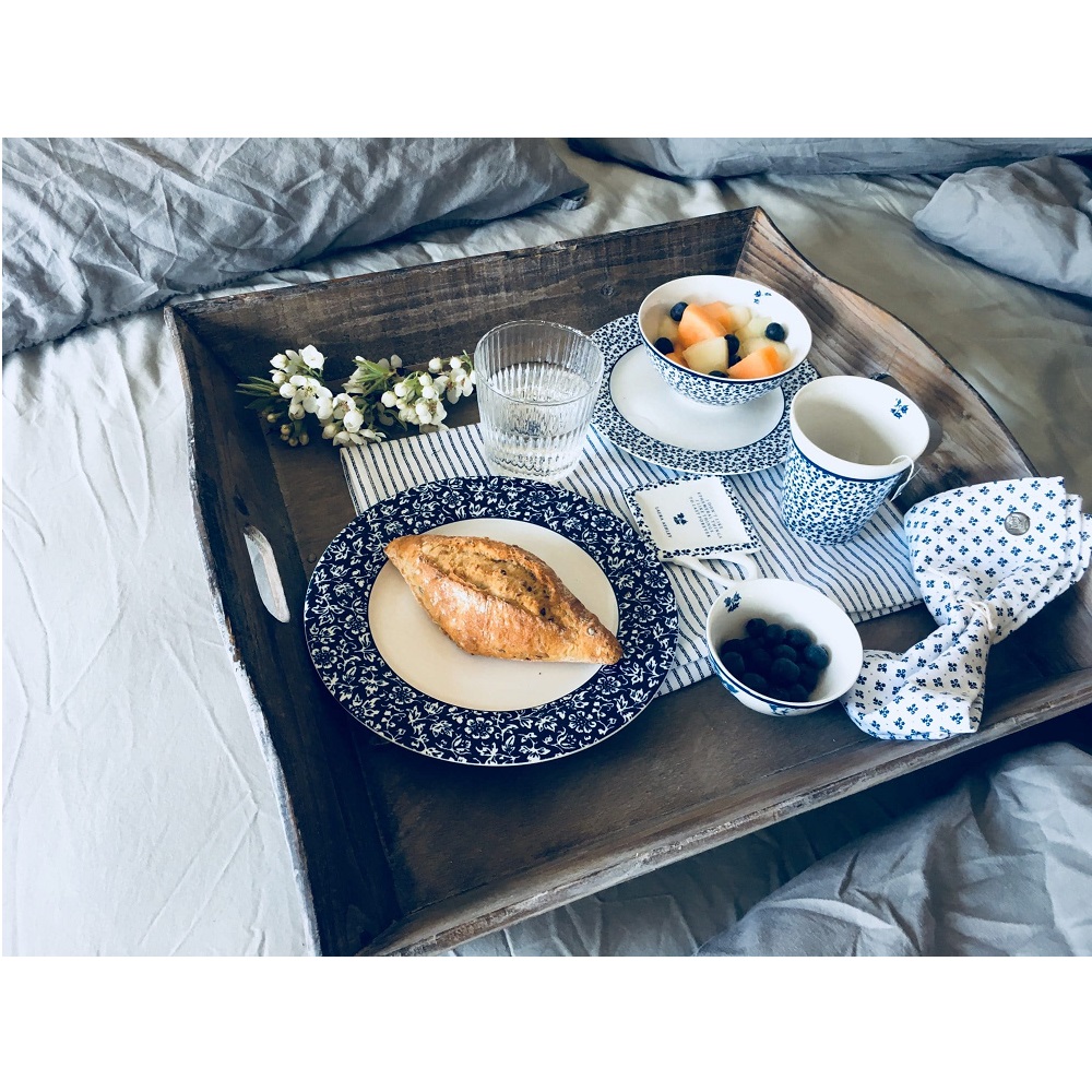 Κούπα Πορσελάνης XL 540ml Λευκή – Μπλε Candy Stripe Blueprint Laura Ashley LA183199 - 2