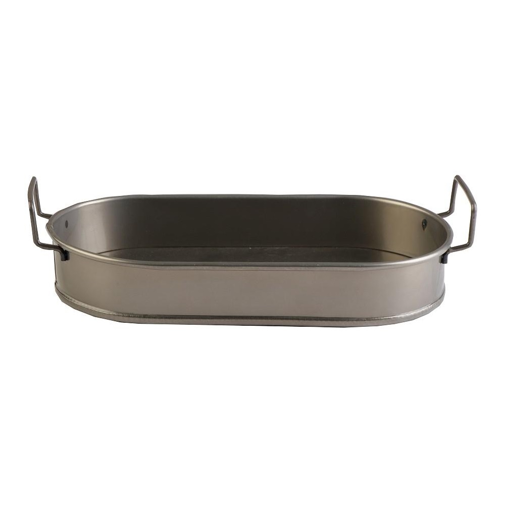 Δίσκος Οβάλ Μεταλλικός Λαδί Με Λαβές 36x19xH5cm Medium Industrial Espiel TEM205 - 