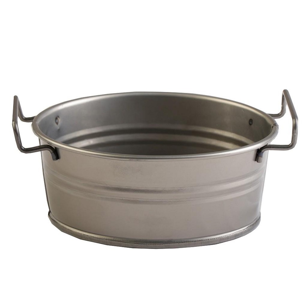 Δίσκος Οβάλ Μεταλλικός Λαδί Με Λαβές 20x14xH7cm Industrial Espiel TEM220 - 