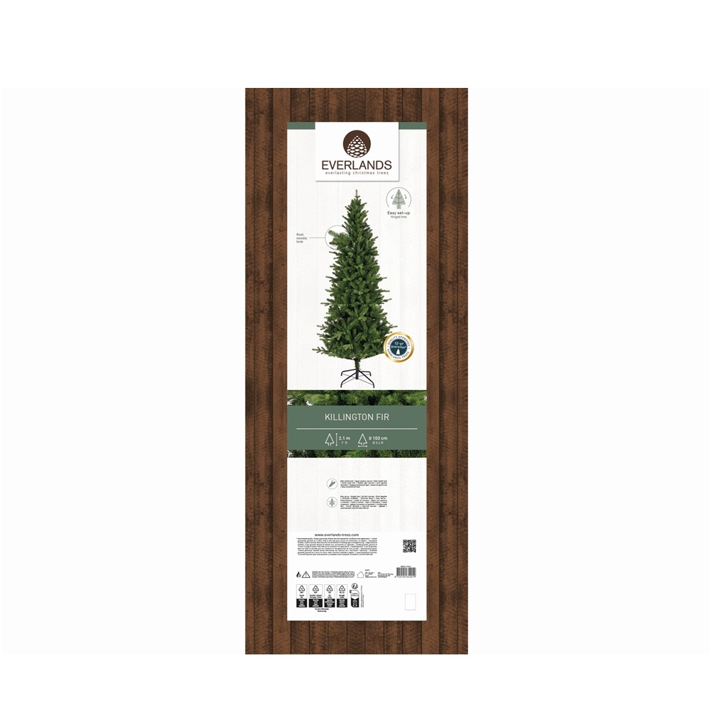 Χριστουγεννιάτικο Δέντρο Killington Fir Πράσινο 210cm PE/PVC με Μεταλλική Βάση Everlands 684087 - 3