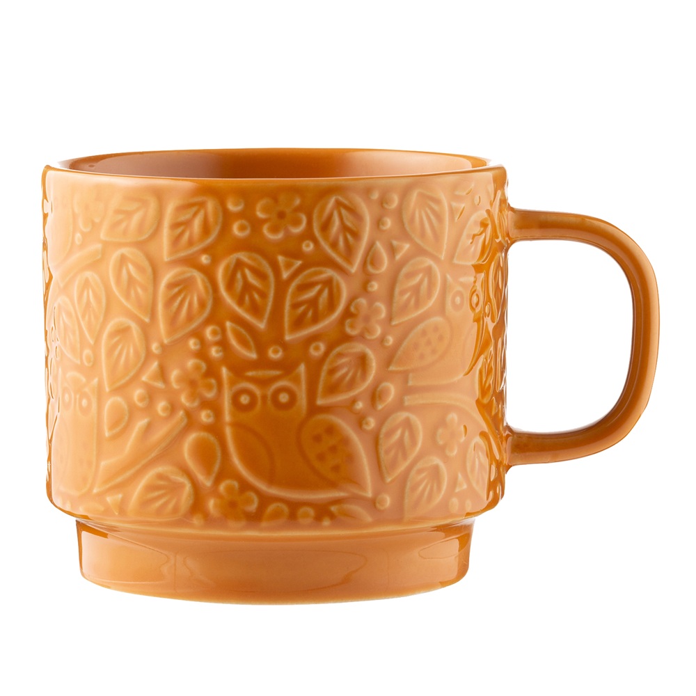 Κούπα Stoneware 300ml με Ανάγλυφα Σχέδια – Πορτοκαλί – Forest – Mason Cash 2002.235 - 