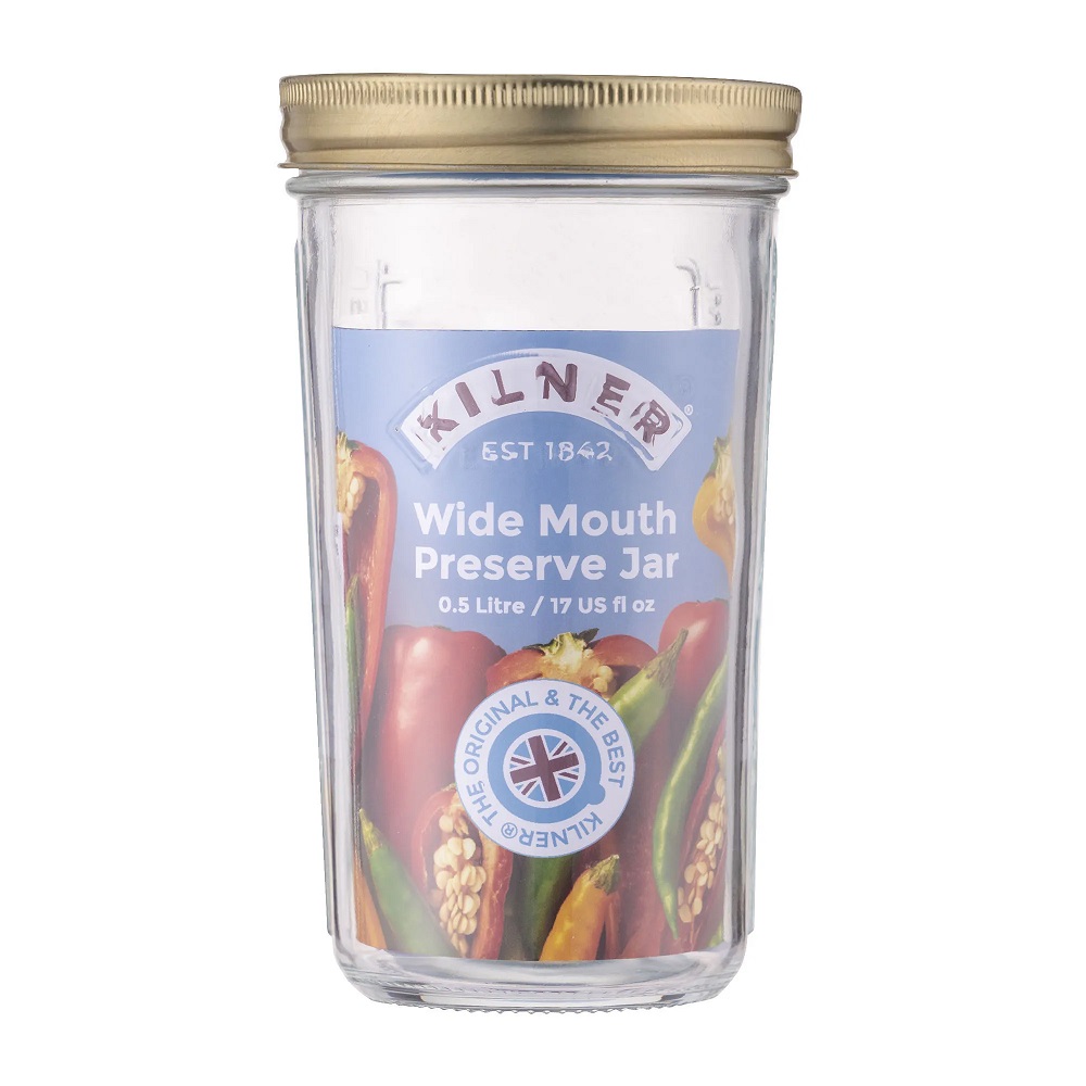 Βάζο Αποθήκευσης Πλατύ Στόμιο Με Καπάκι 500ml Ø9xH16,5cm Γυάλινο Kilner 0025.888 - 3