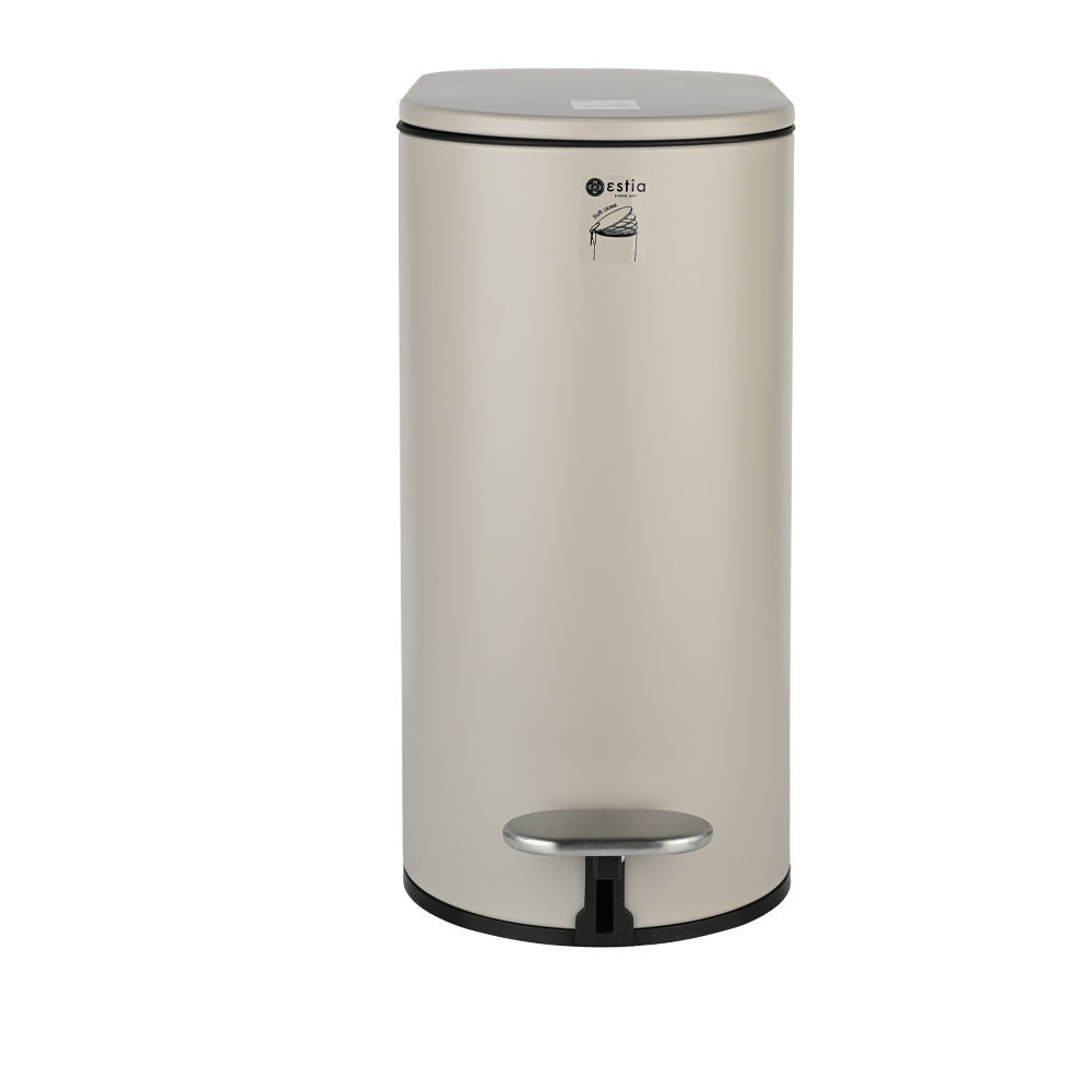 Χαρτοδοχείο Μπάνιου Slim Οβάλ Soft Close 5Lt Taupe Ματ εstia Home Art 02-19129 - 1