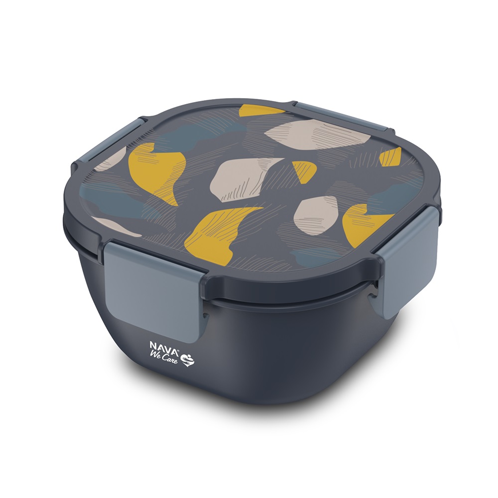 Φαγητοδοχείο Πλαστικό Τετράγωνο 1,7Lt 19x19xH11cm Μπλε We Care Nava 10-259-001 - 