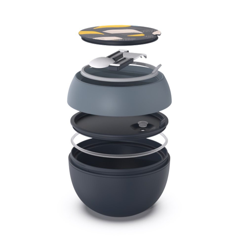Φαγητοδοχείο Πλαστικό Στρογγυλό 800ml Φ15xH11,5cm Μπλε We Care Nava 10-259-002 - 2