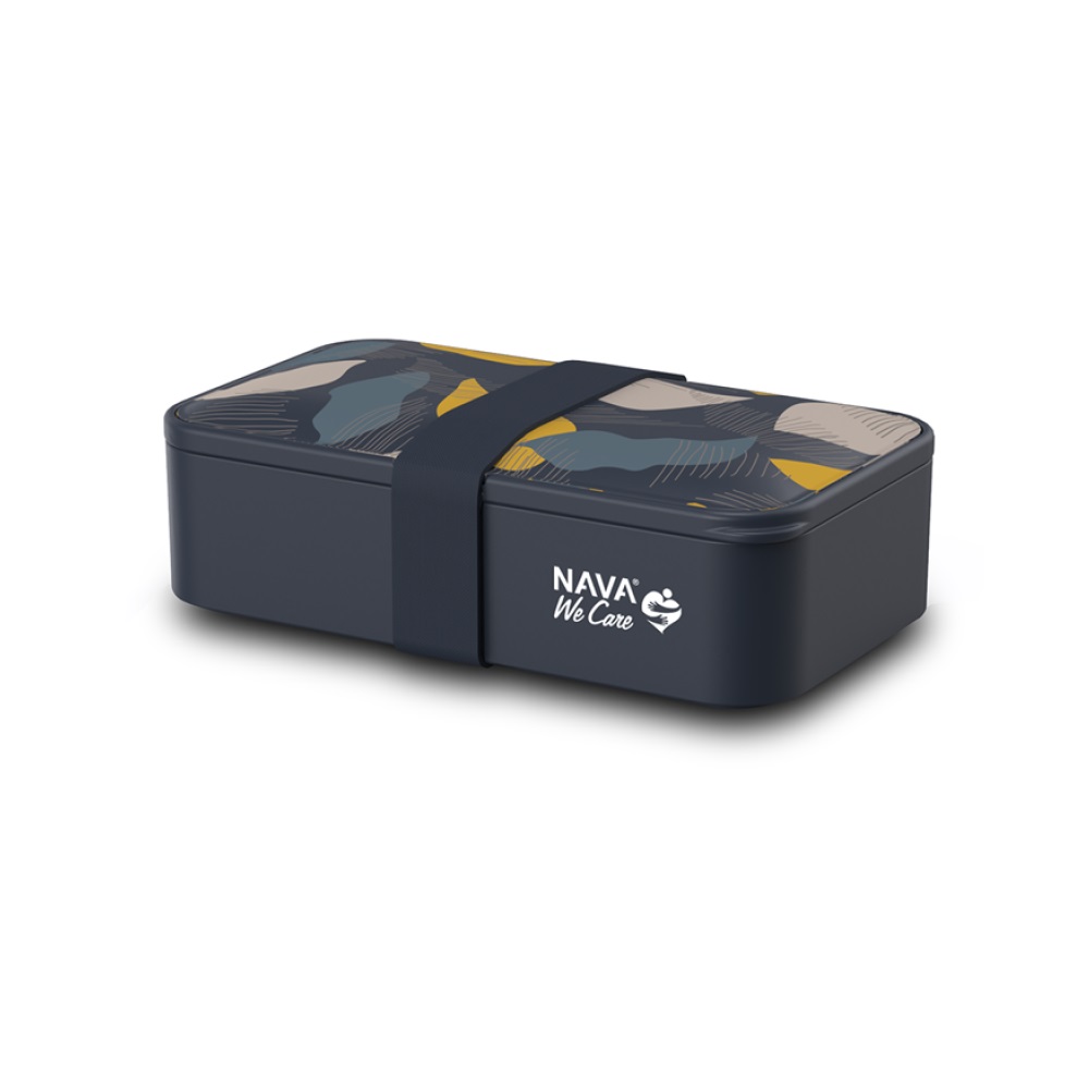 Φαγητοδοχείο Πλαστικό Ορθογώνιο 650ml 18,5x11xH5cm Μπλε We Care Nava 10-259-003 - 