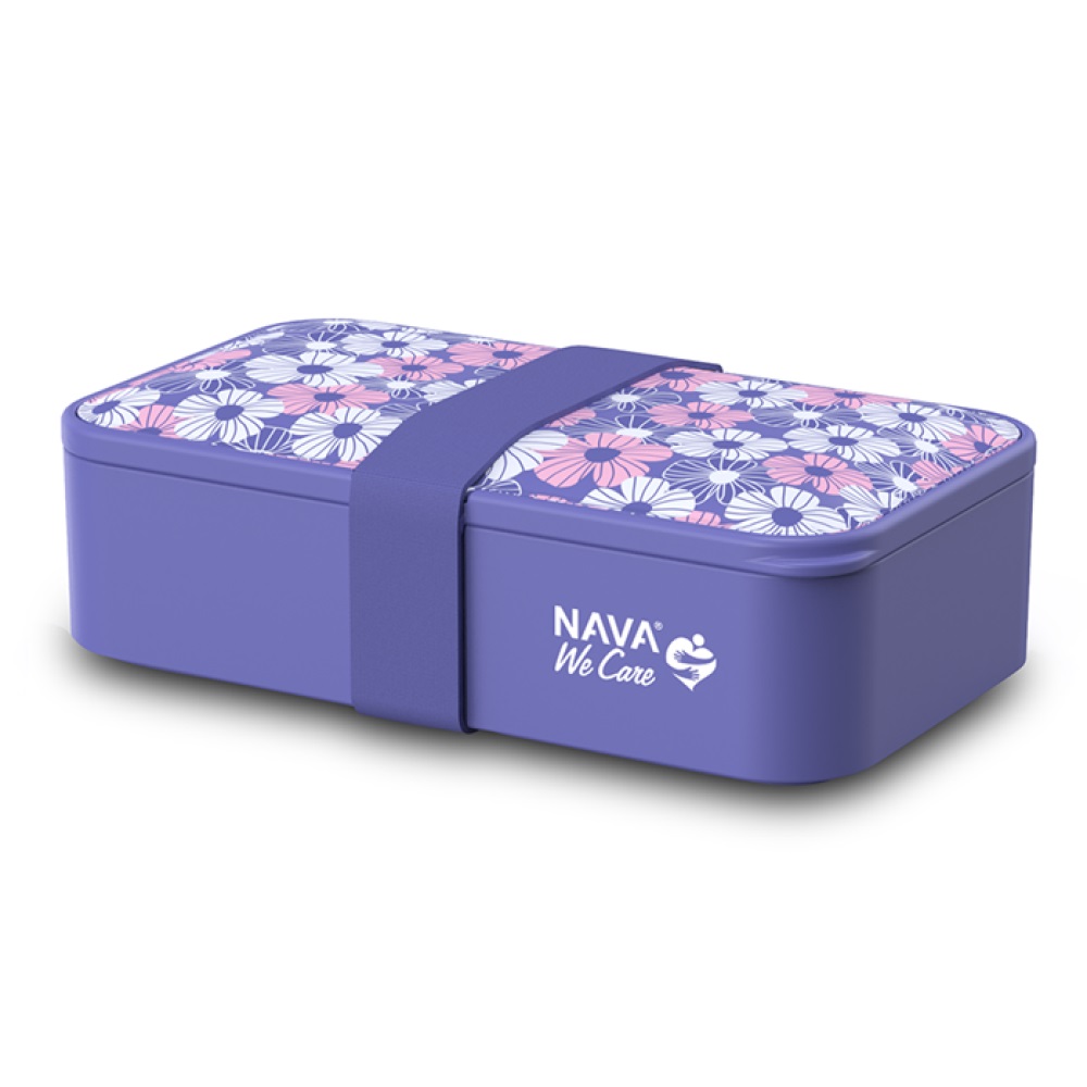 Φαγητοδοχείο Πλαστικό Ορθογώνιο 650ml 18,5x11xH5cm Μωβ We Care Nava 10-259-012 - 