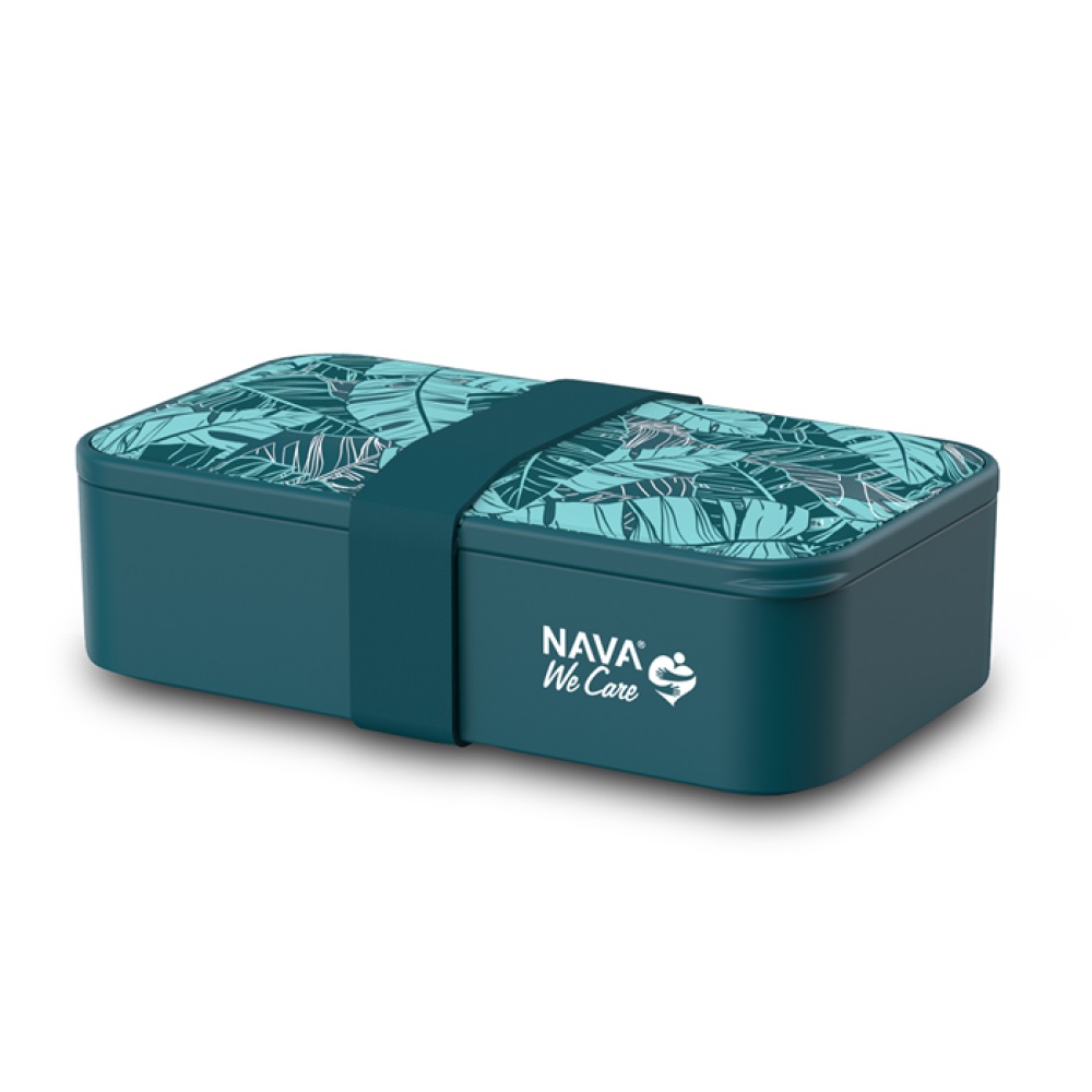 Φαγητοδοχείο Πλαστικό Ορθογώνιο 650ml 18,5x11xH5cm Πετρόλ We Care Nava 10-259-032 - 