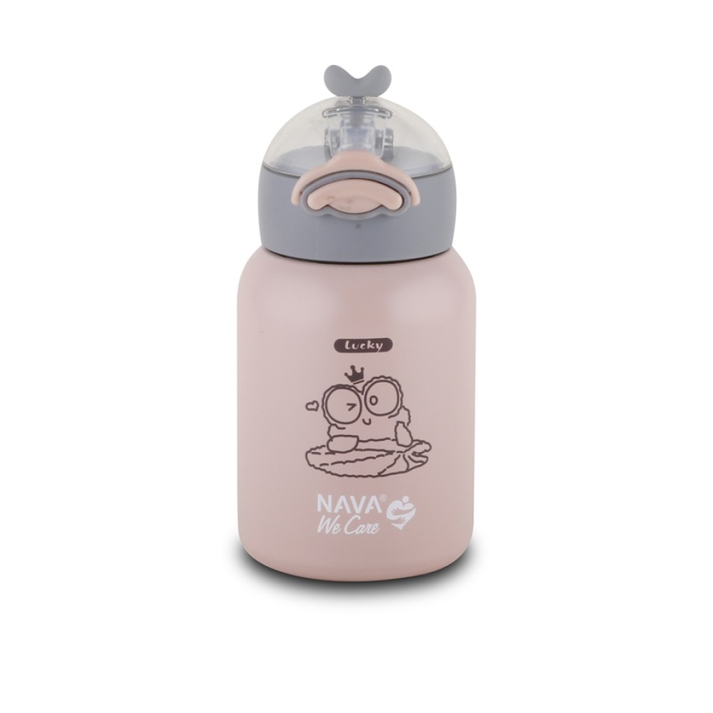 Μπουκάλι Θερμός Ανοξείδωτος 350ml Ροζ Φ8xH16cm We Care Nava 10-110-001 - 