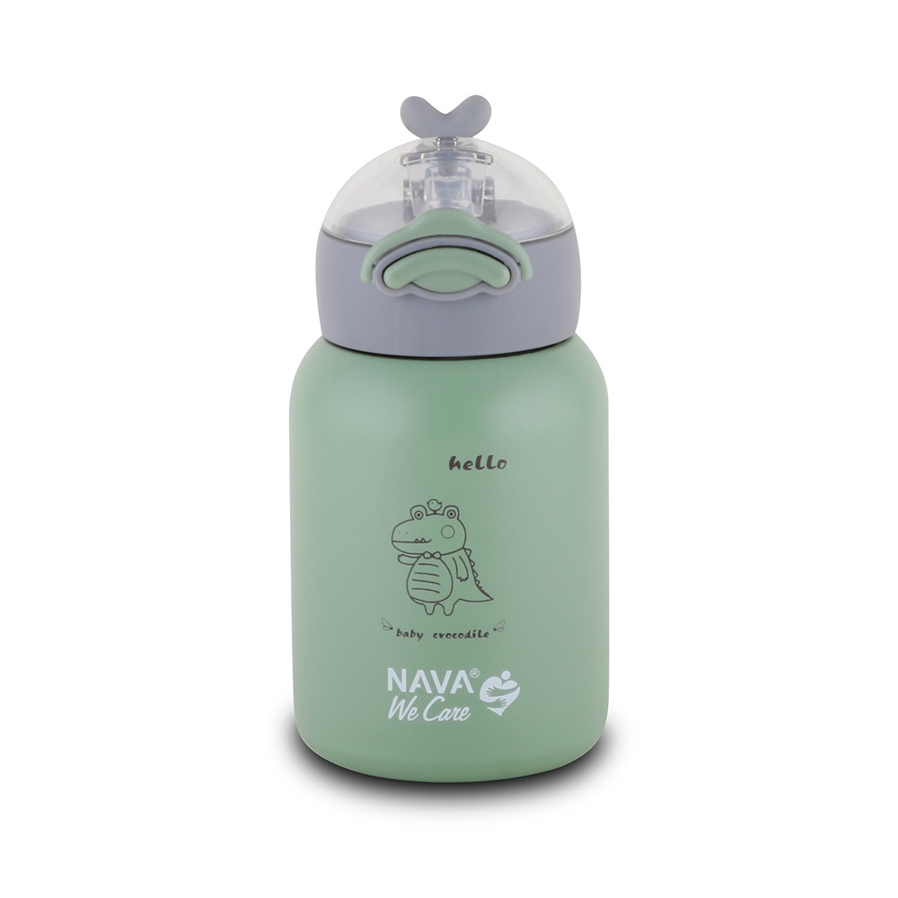 Μπουκάλι Θερμός Ανοξείδωτος 350ml Πράσινος Φ8xH16cm We Care Nava 10-110-003 - 