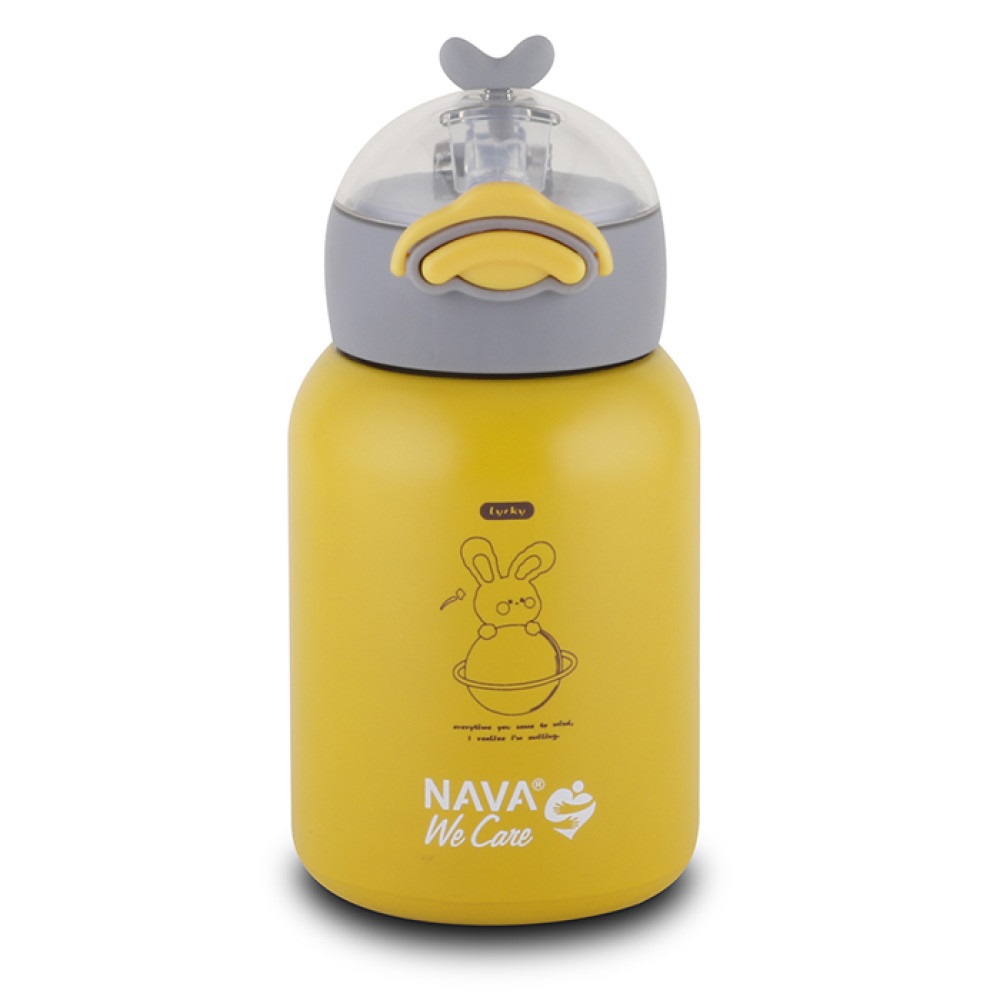 Μπουκάλι Θερμός Ανοξείδωτος 350ml Κίτρινο Φ8xH16cm We Care Nava 10-110-004 - 