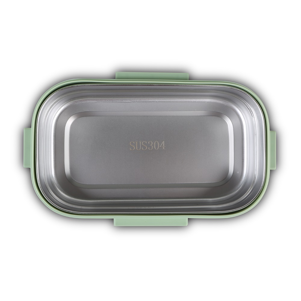 Φαγητοδοχείο Ορθογώνιο Ανοξείδωτο 800ml Πράσινο 21,5x13,5xH7cm We Care Nava 10-262-007 - 5