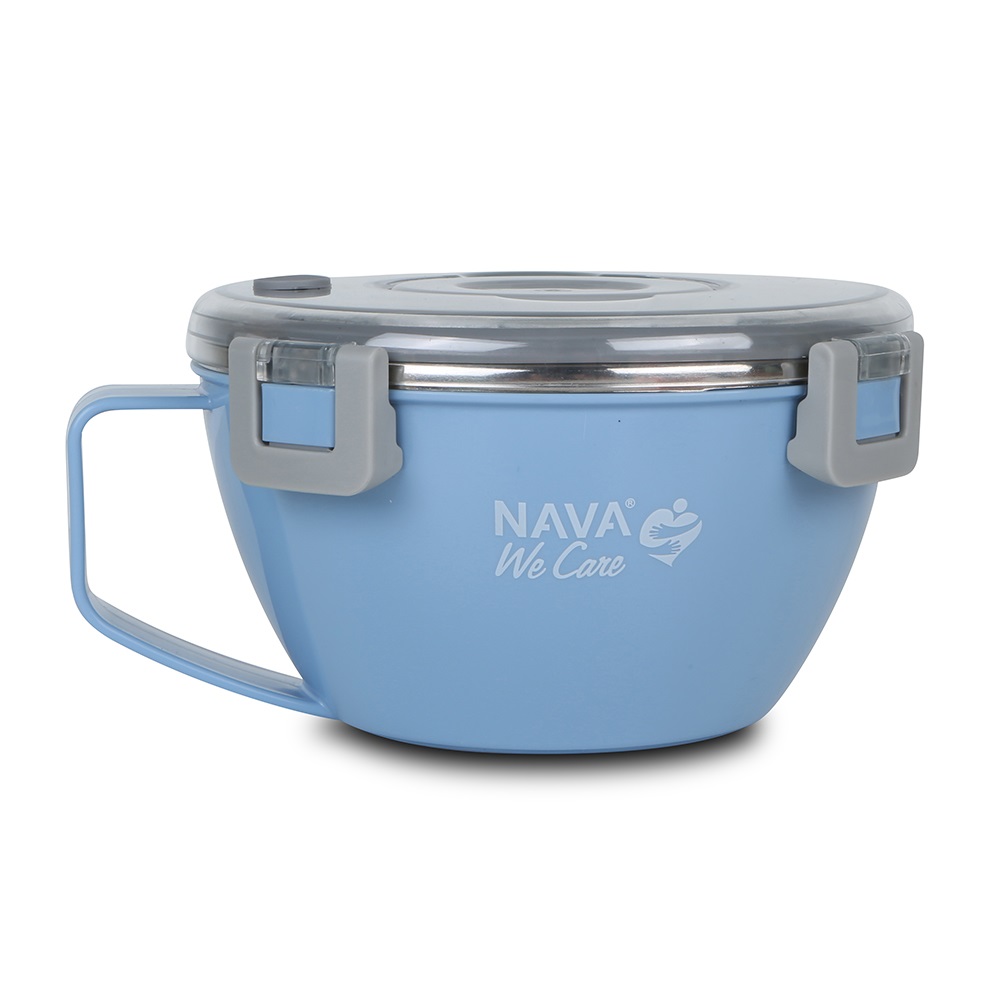Φαγητοδοχείο Θερμός Στρογγυλό Ανοξείδωτο 850ml Μπλε 18x15,5xH9cm We Care Nava 10-262-012 - 