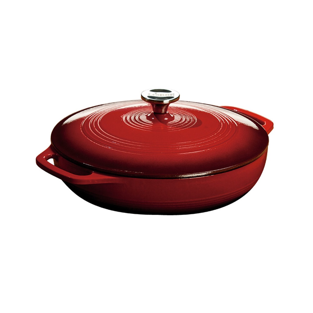 Κατσαρόλα - Γάστρα Μαντεμένια Εμαγιέ 3,4Lt Red 3.6 Quart Essential Enamel Lodge EC3CC43 - 