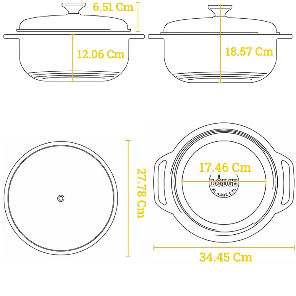 Γάστρα Οβάλ Μαντεμένια Εμαγιέ 5,68Lt Oyster 6 Quart Essential Enamel Lodge EC6D13 - 4