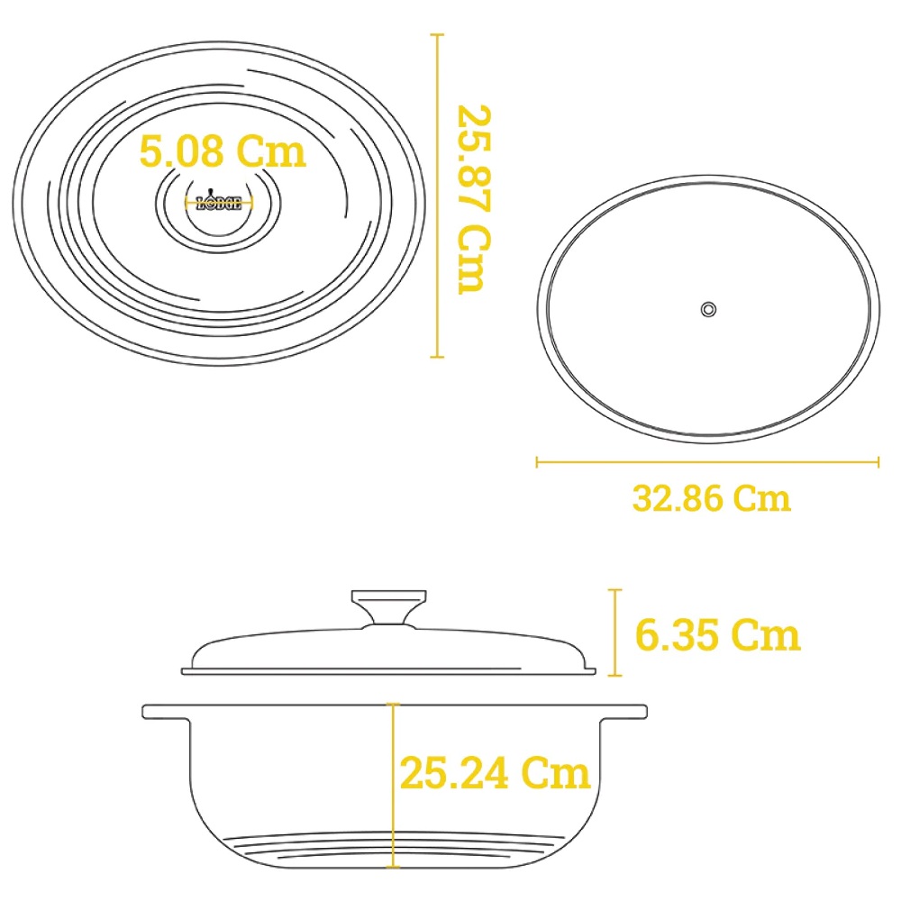 Γάστρα Οβάλ Μαντεμένια Εμαγιέ 6,62Lt Red 7 Quart Essential Enamel Lodge EC7OD43 - 5