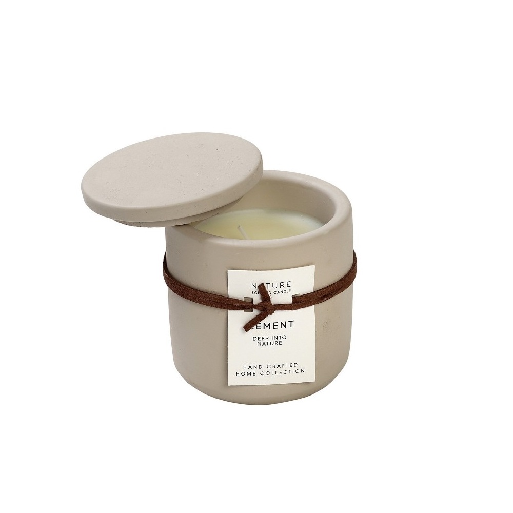 Αρωματικό Κερί Vanilla & Cookie 2% σε Τσιμεντένιο Δοχείο με Καπάκι Γκρι 7,7x8εκ 14 Ώρες Καύσης Espiel FRS101 - 