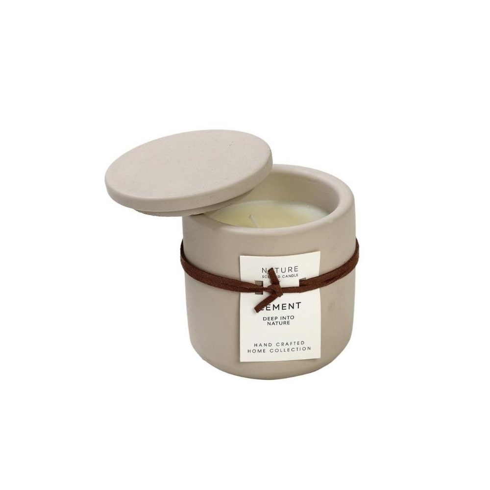 Αρωματικό Κερί Vanilla & Cookie 2% σε Τσιμεντένιο Δοχείο με Καπάκι Γκρι 8,8x10εκ 17 Ώρες Καύσης Espiel FRS104 - 