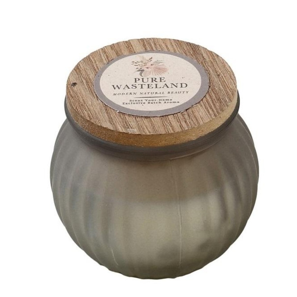 Αρωματικό Κερί Vanilla & Cookie 2% σε Γυάλινο Δοχείο με Ξύλινο Καπάκι Γκρι 6,4x5,5εκ 9 Ώρες Καύσης Espiel FRS115 - 