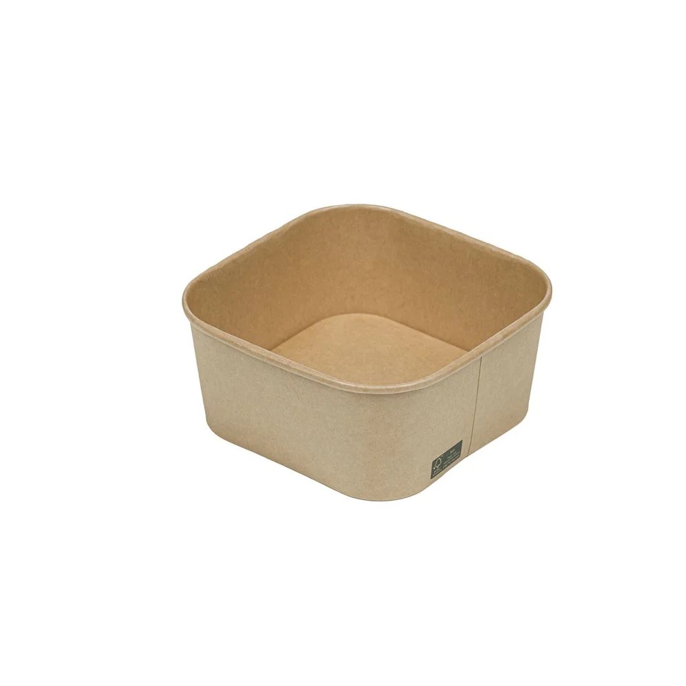 Σκεύος Φαγητού Kraft FSC Τετράγωνο 1000ml 16,7x16,7x5,6cm 50τμχ Intertan QKSB1000 - 