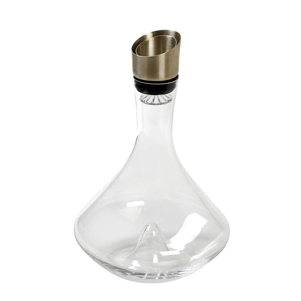 Καράφα Γυάλινη Διάφανη 2300ml με Χρυσό Πώμα 19,5x29,5cm Espiel TOB102 - 