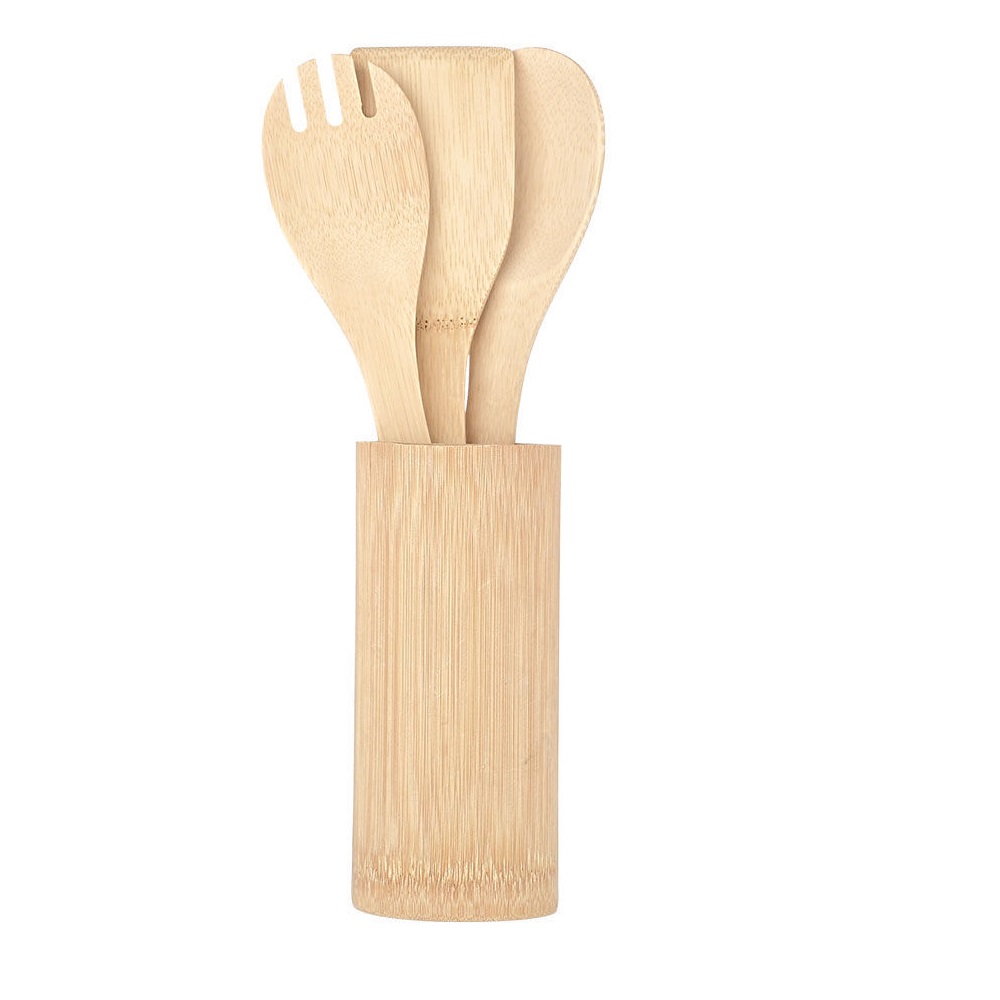 Εργαλεία Μαγειρικής Με Θήκη 4 τμχ Bamboo Essentials εstia Home Art 02-18191 - 2