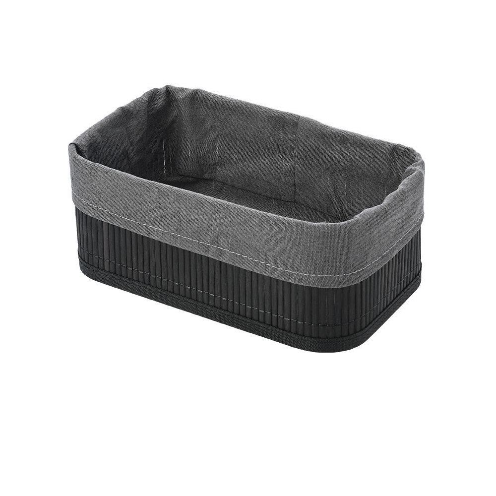 Καλάθι Οργάνωσης Μαύρο Με Εσωτερική Επένδυση 24,5x15xH10cm Bamboo Essentials εstia Home Art 02-19686 - 