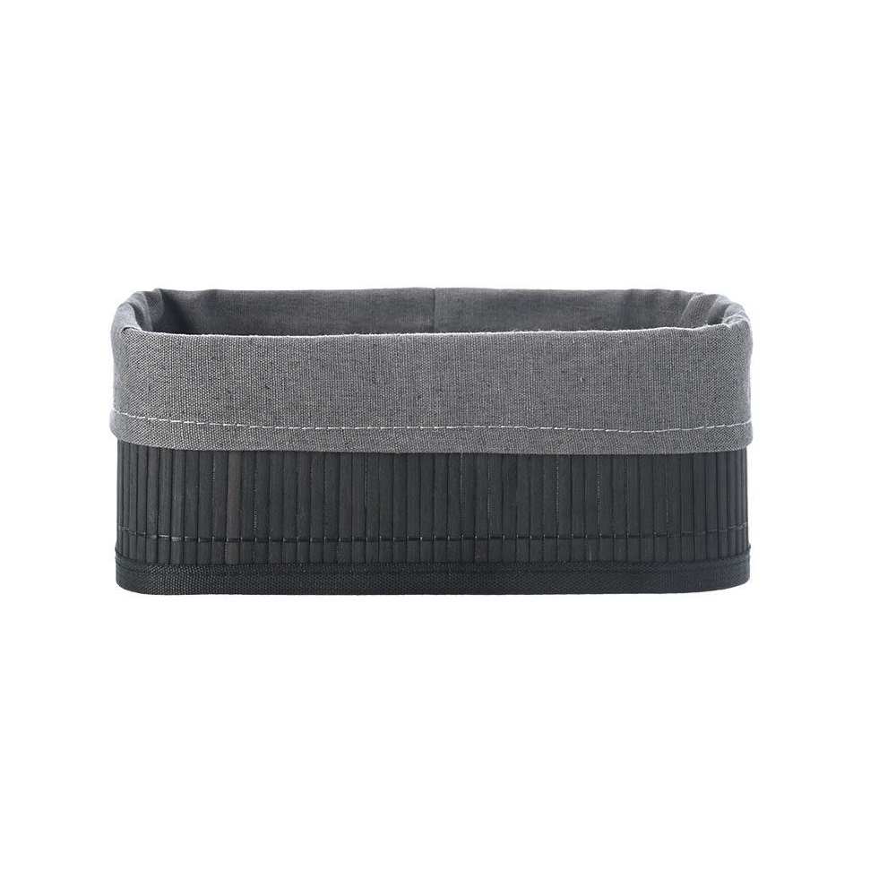 Καλάθι Οργάνωσης Μαύρο Με Εσωτερική Επένδυση 24,5x15xH10cm Bamboo Essentials εstia Home Art 02-19686 - 2