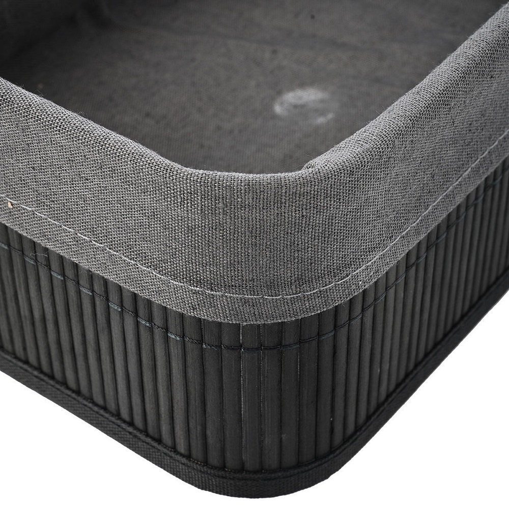 Καλάθι Οργάνωσης Μαύρο Με Εσωτερική Επένδυση 24,5x15xH10cm Bamboo Essentials εstia Home Art 02-19686 - 3