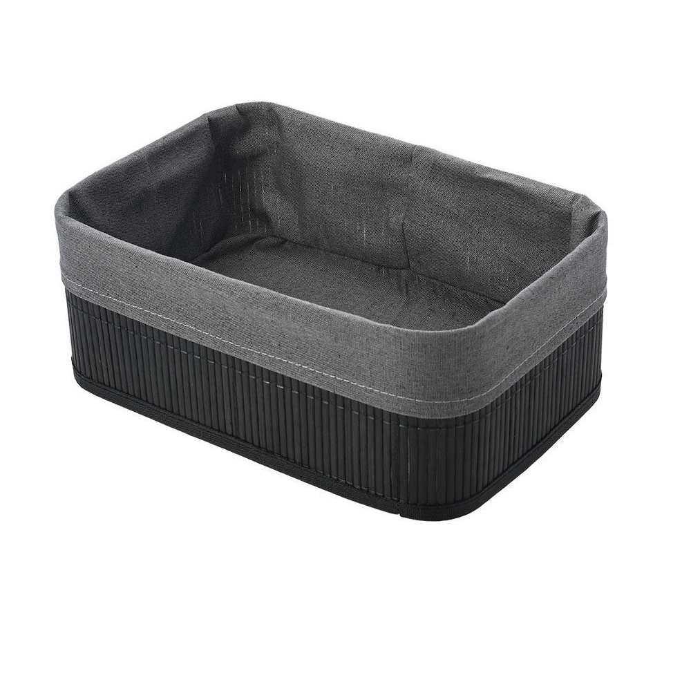 Καλάθι Οργάνωσης Μαύρο Με Εσωτερική Επένδυση 30x20xH12cm Bamboo Essentials εstia Home Art 02-19693 - 