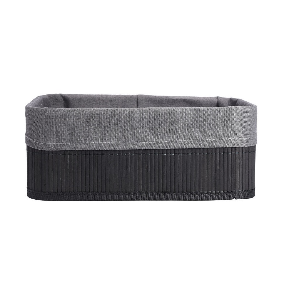 Καλάθι Οργάνωσης Μαύρο Με Εσωτερική Επένδυση 30x20xH12cm Bamboo Essentials εstia Home Art 02-19693 - 2