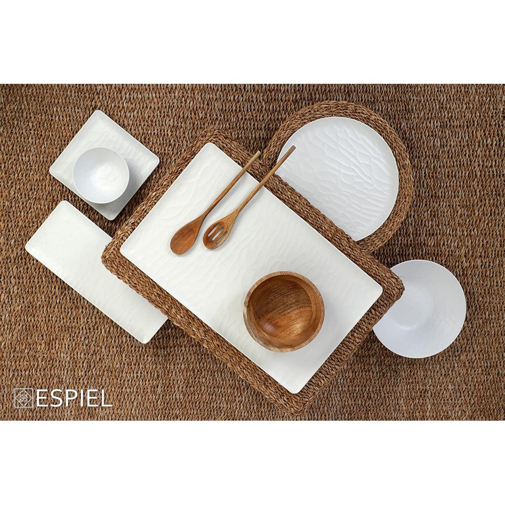 Πιάτο Ρηχό Στρογγυλό Λευκό 21εκ Wavy Matte Μελαμίνης TRIA MLW343 - 5