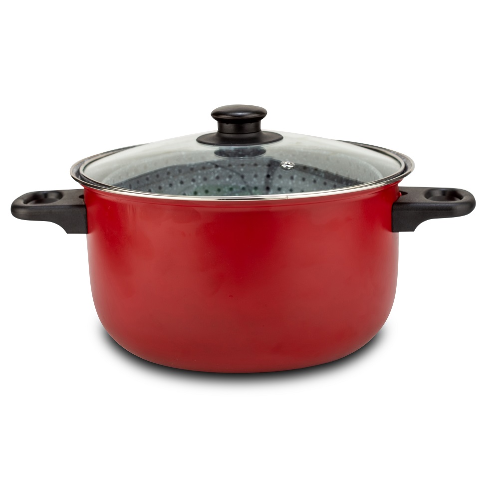 Κατσαρόλα - Ατμομάγειρας Απο Ατσάλι Φ22cm 4,5Lt Αντικολλητική Taurus Nava 10-103-134 - 2
