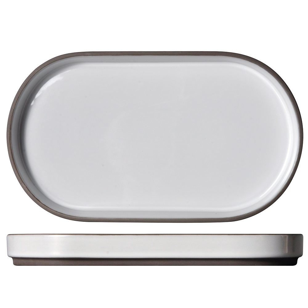 Πιατέλα Οβαλ Step Πορσελάνης Λευκή 30x17xH3cm Character Prestige 69-61830