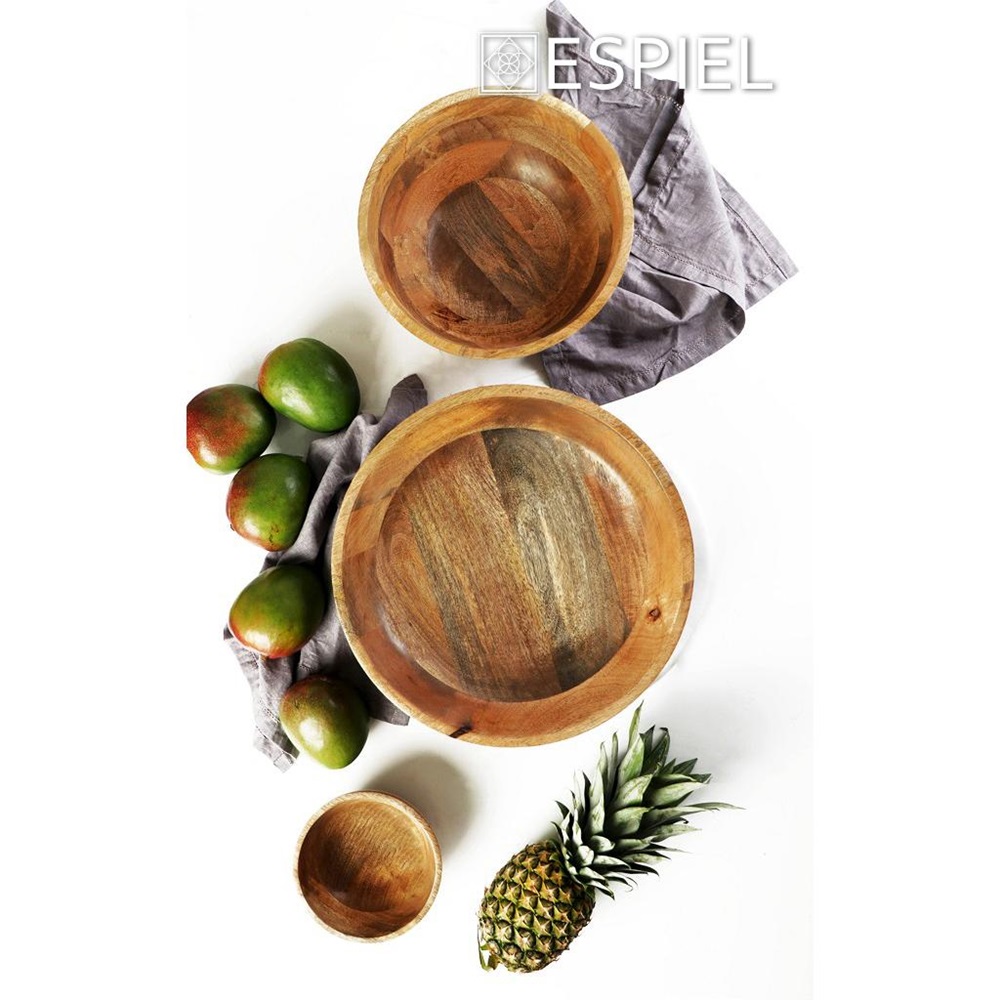 Μπολ Ξύλινο Στρογγυλό Φ40,6xH12,1cm Natures Breeze Espiel GPA114 - 2
