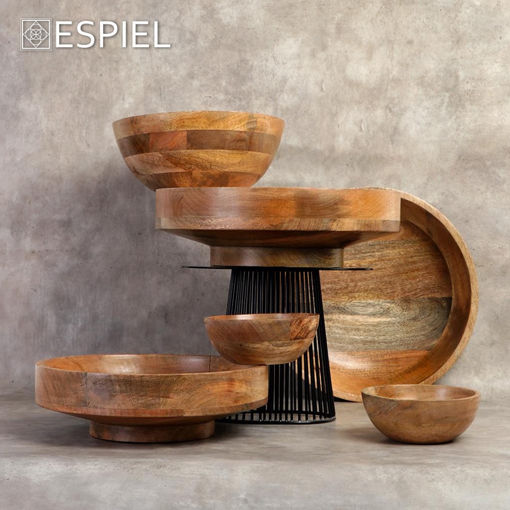 Μπολ Ξύλινο Στρογγυλό Φ40,6xH12,1cm Natures Breeze Espiel GPA114 - 4